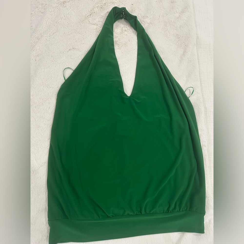 Express Vibrant Green Halter Top